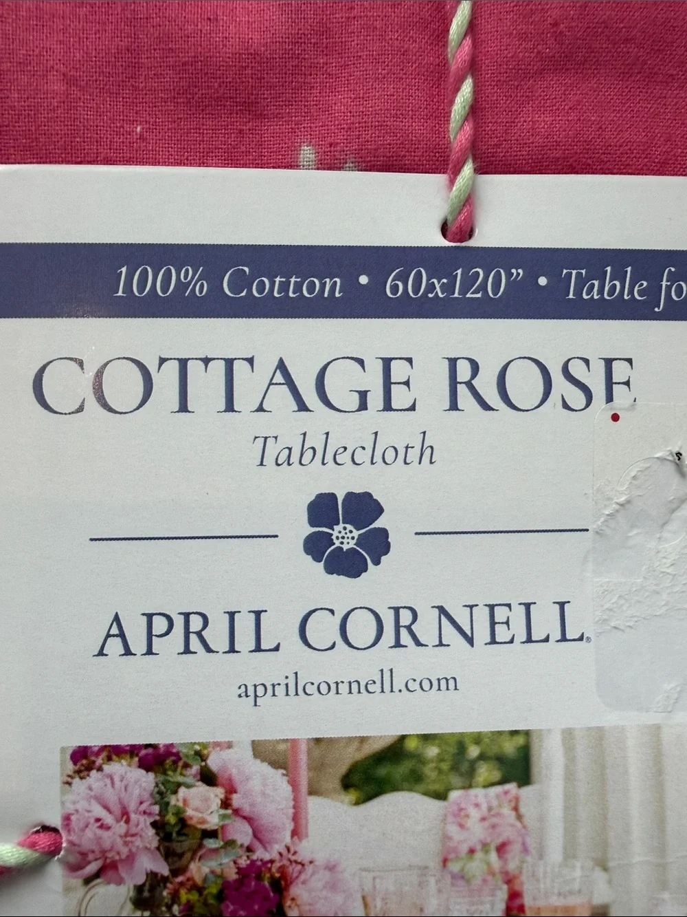 April Cornell cottage Rose table cover tablecloth 60” X 120” table for 8-10